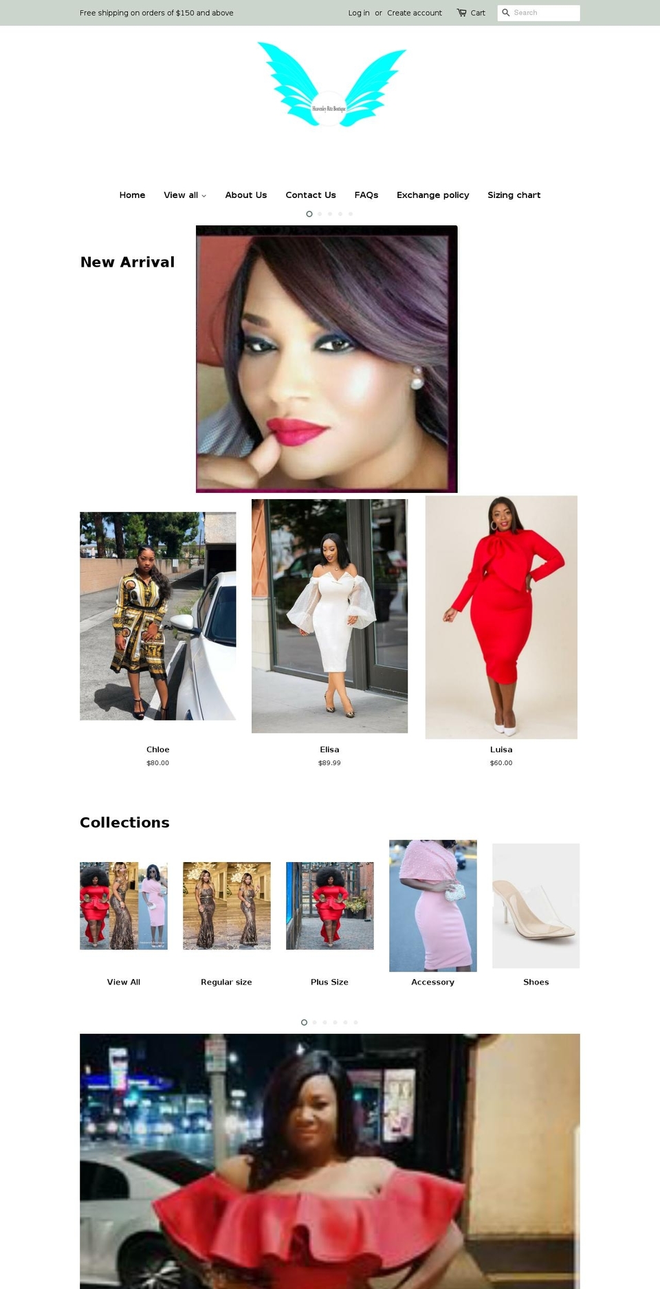 heavenlyritzboutique.com shopify website screenshot