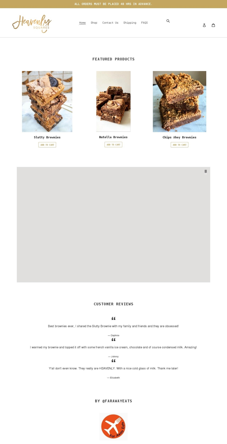 heavenlysquares.com shopify website screenshot