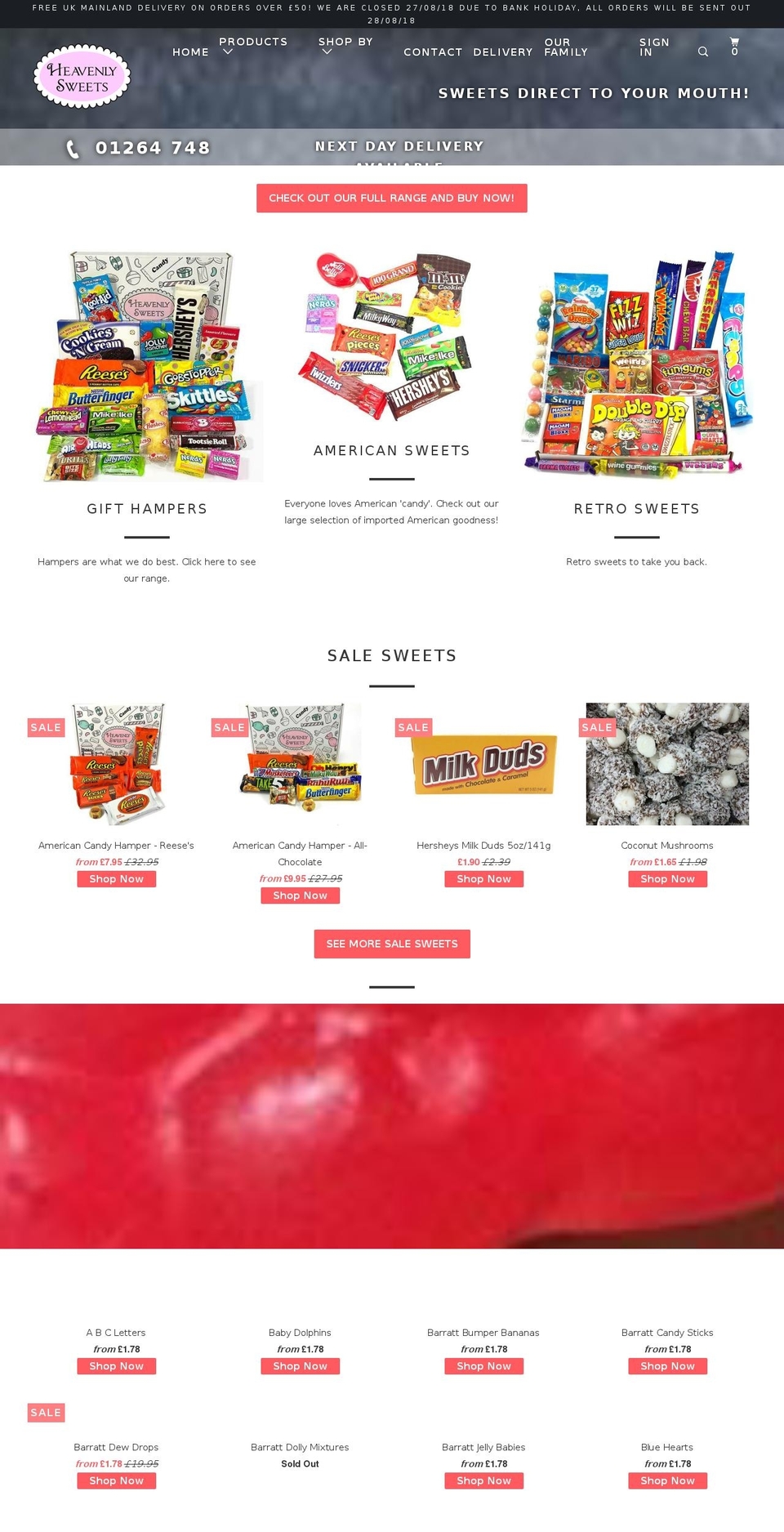 heavenlysweets.co.uk shopify website screenshot