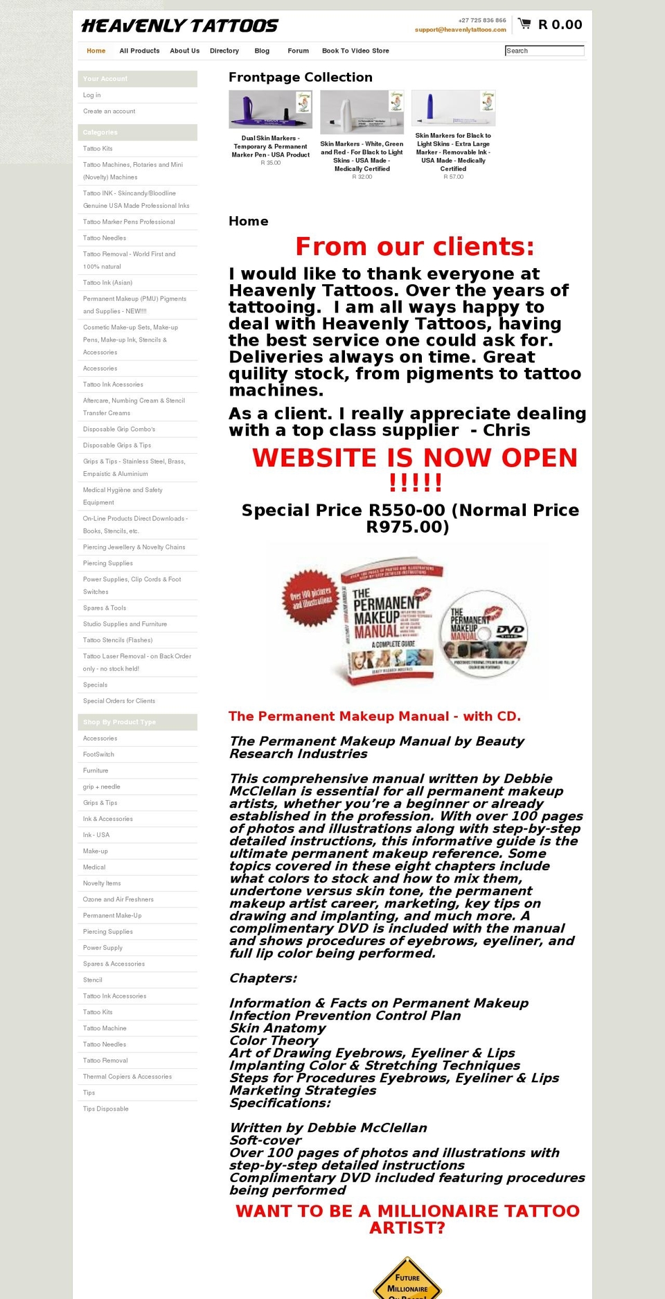 heavenlytattoos.com shopify website screenshot
