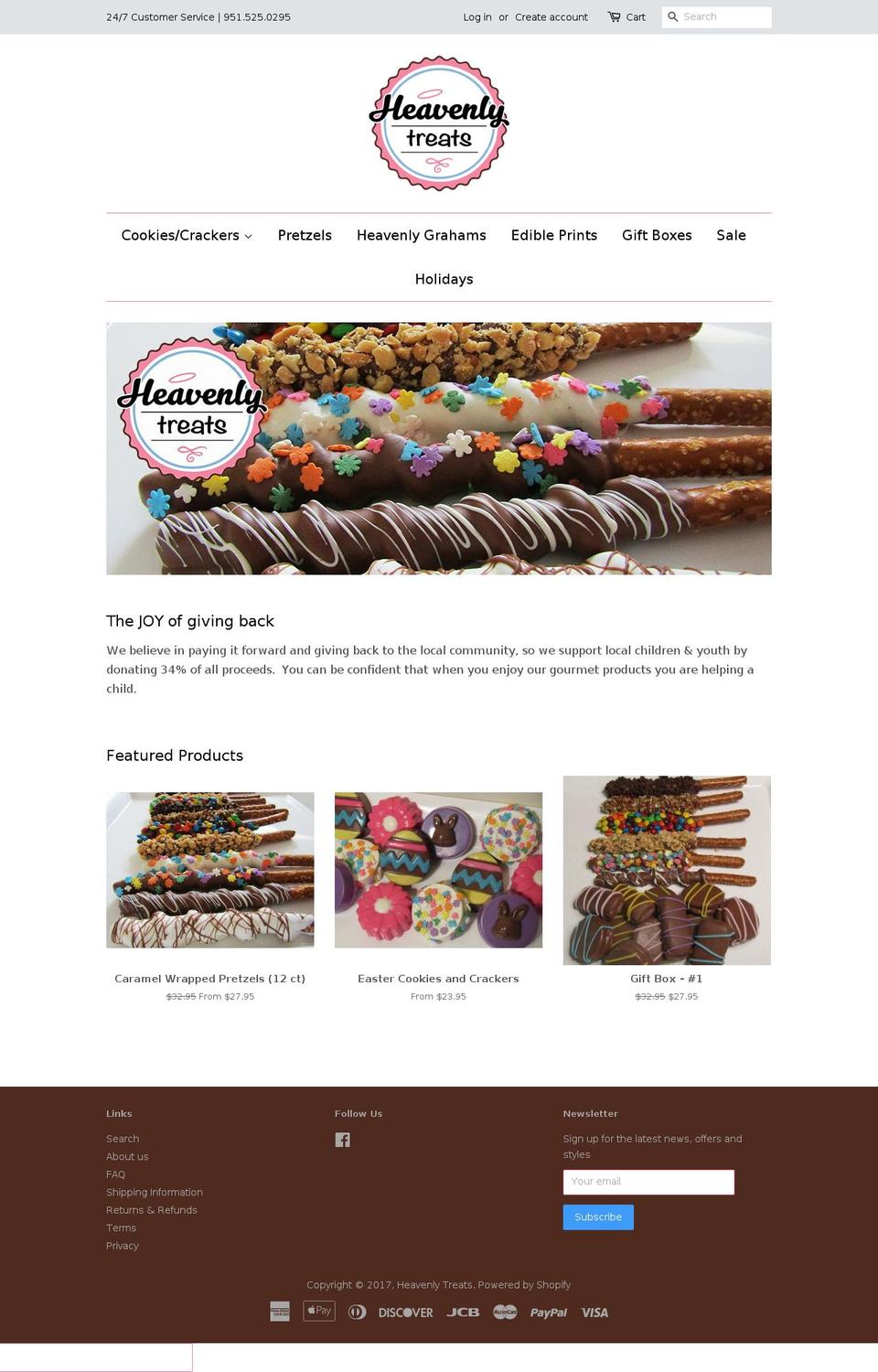 heavenlytreats.org shopify website screenshot