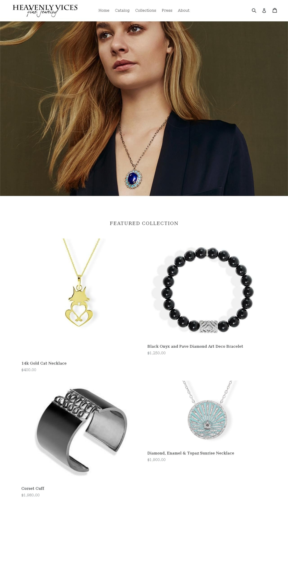 heavenlyvices.com — Shopify storefront screenshot