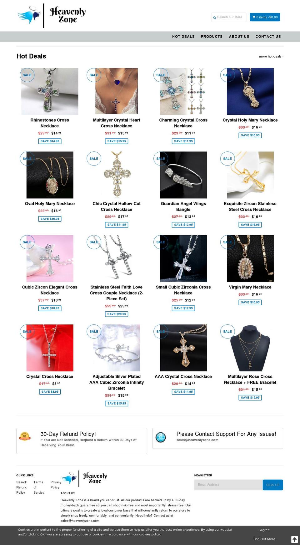 heavenlyzone.com shopify website screenshot