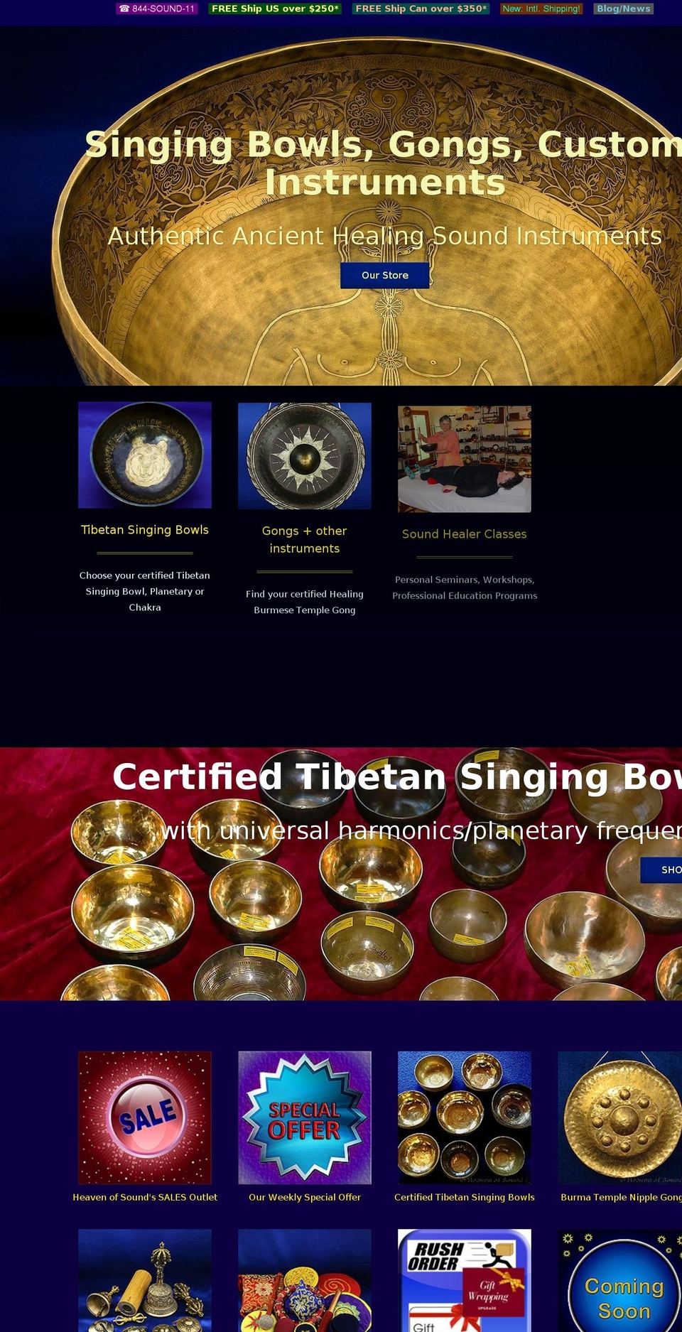 heavenofsound.com shopify website screenshot