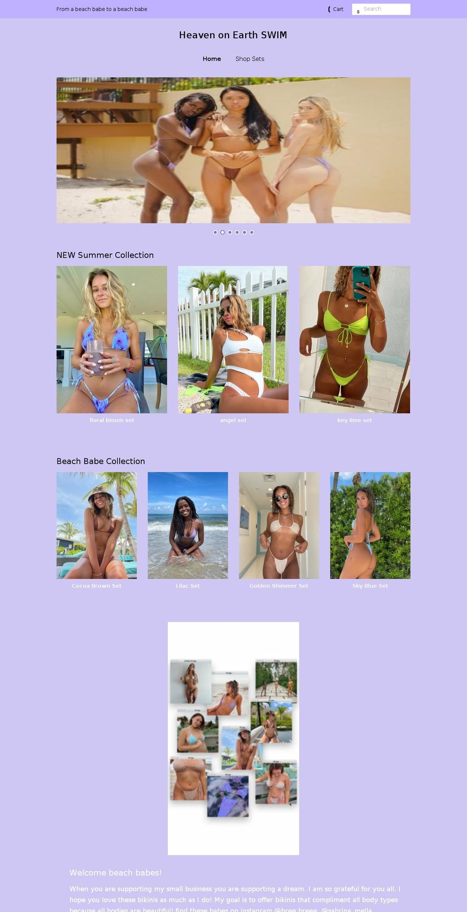 heavenonearthswim.com shopify website screenshot