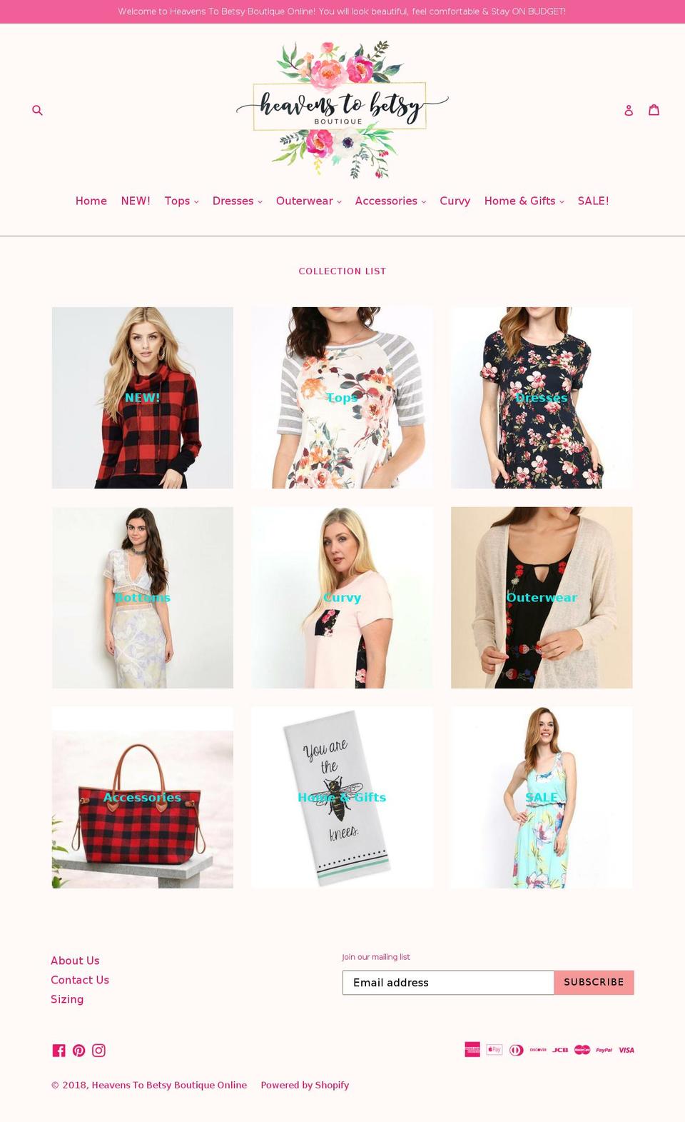 heavens-to-betsy-boutique-online.com — Shopify storefront screenshot