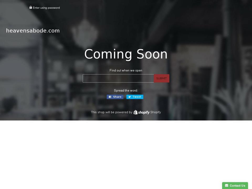 heavensabode.com — Shopify storefront screenshot