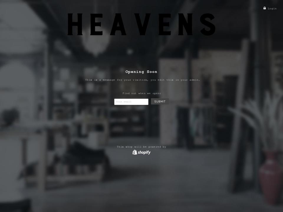 heavensclothing.com shopify website screenshot