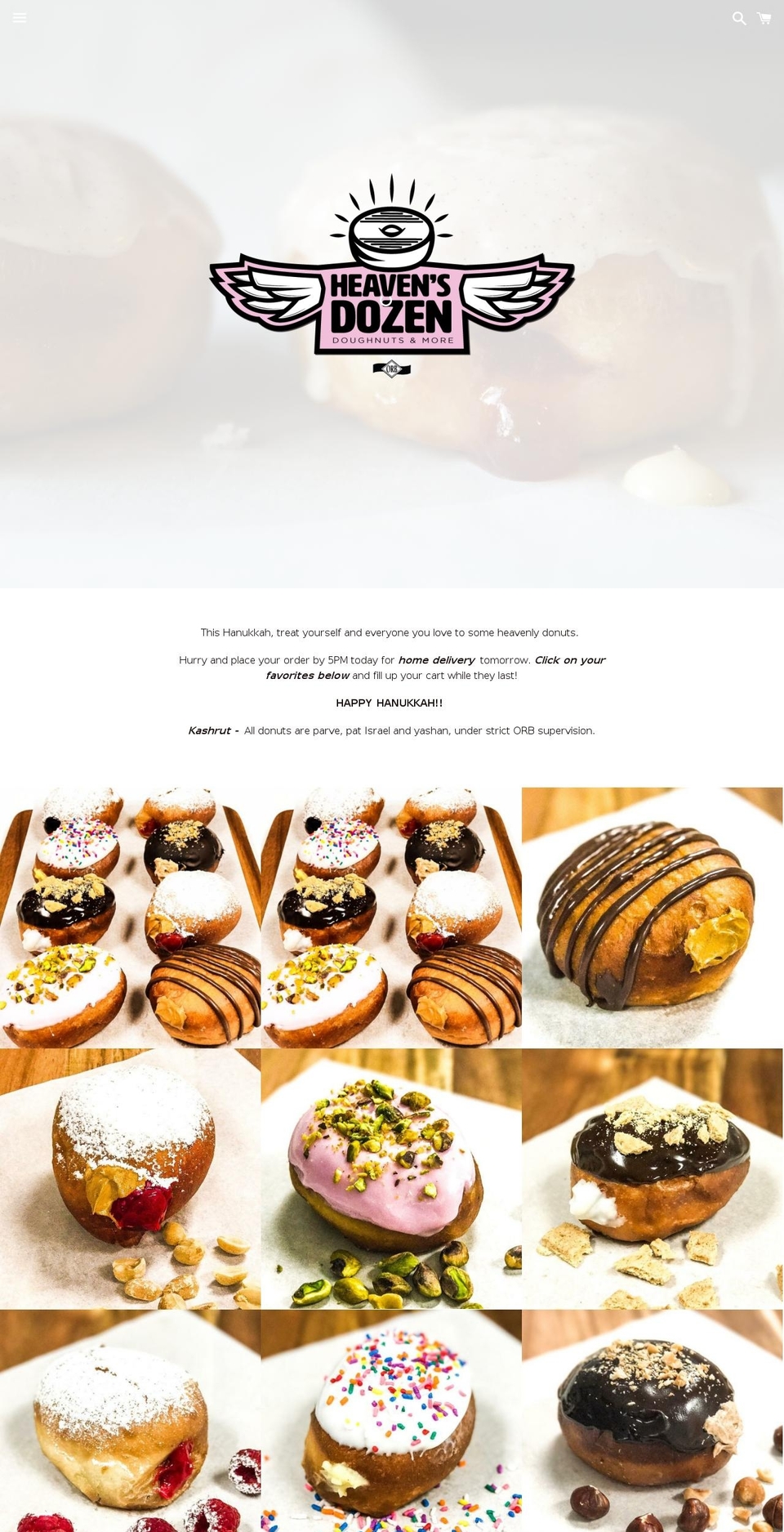 heavensdozen.com — Shopify storefront screenshot