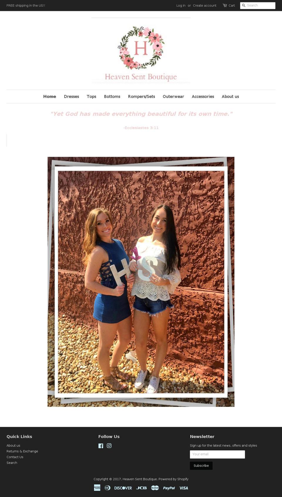 heavensentbtq.com shopify website screenshot