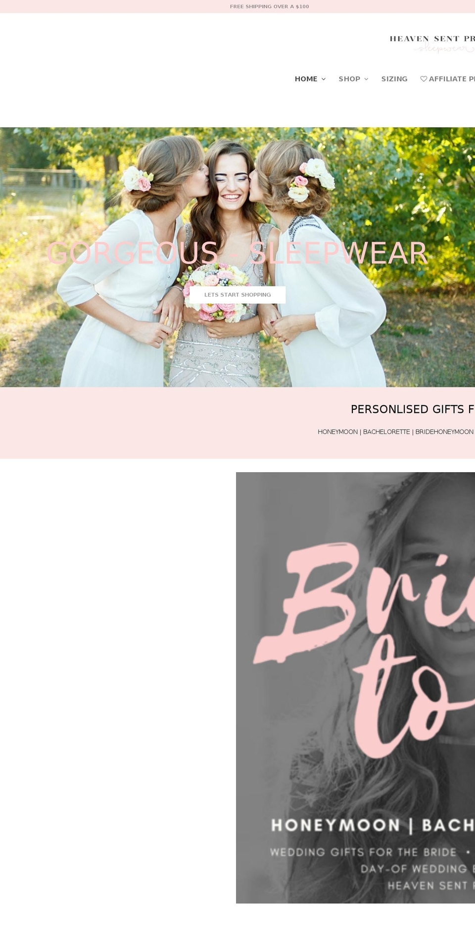 heavensentpretty.com — Shopify storefront screenshot