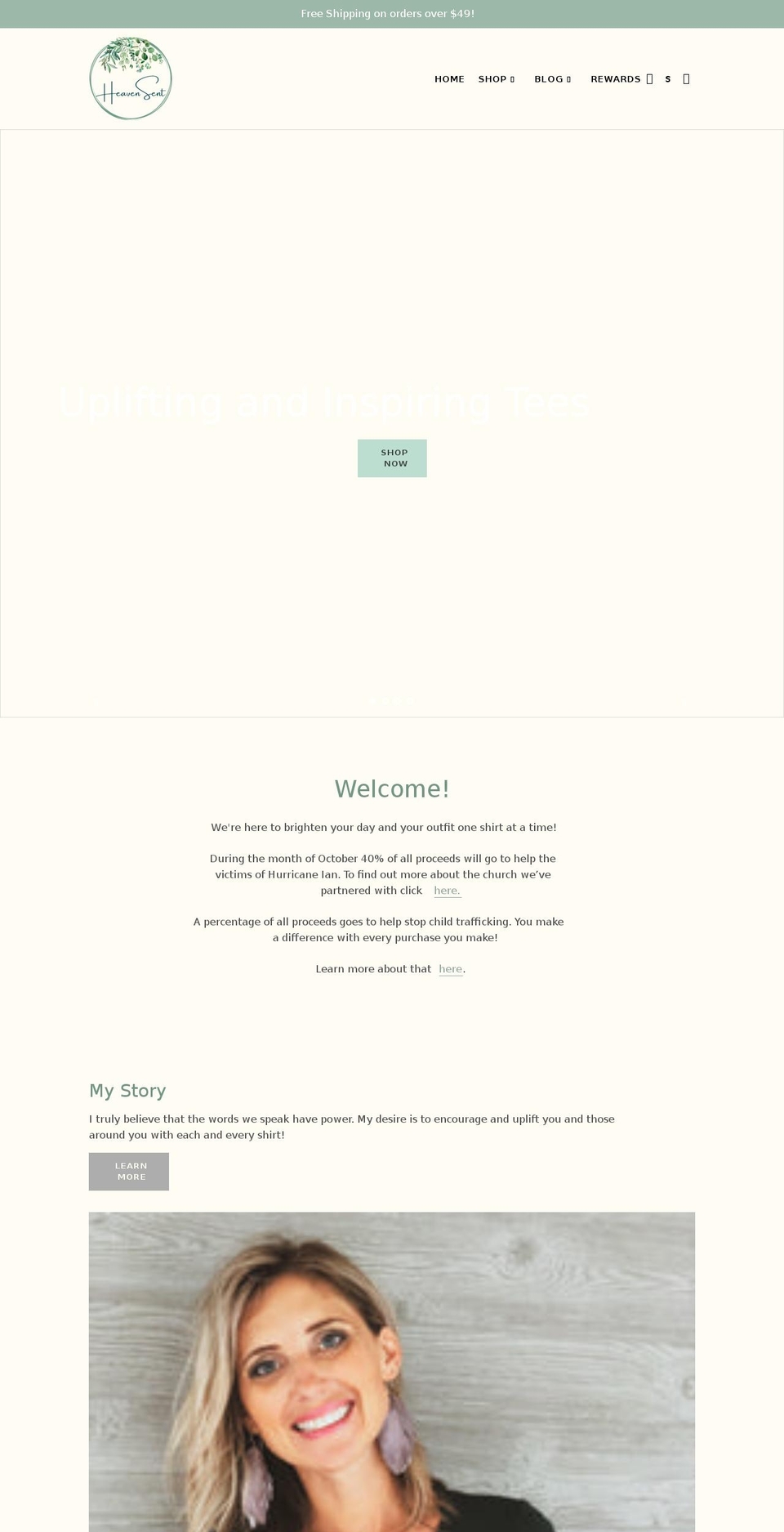 heavensentprints.com shopify website screenshot