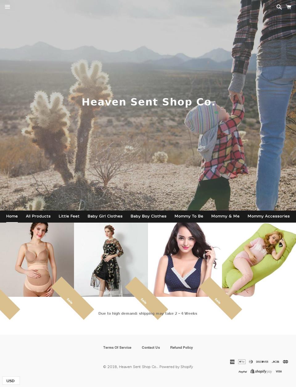 heavensentshop.com — Shopify storefront screenshot