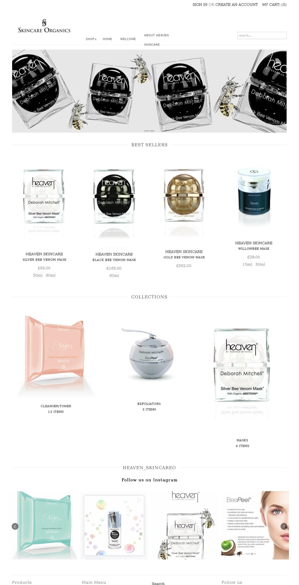 heavenskincareireland.com — Shopify storefront screenshot