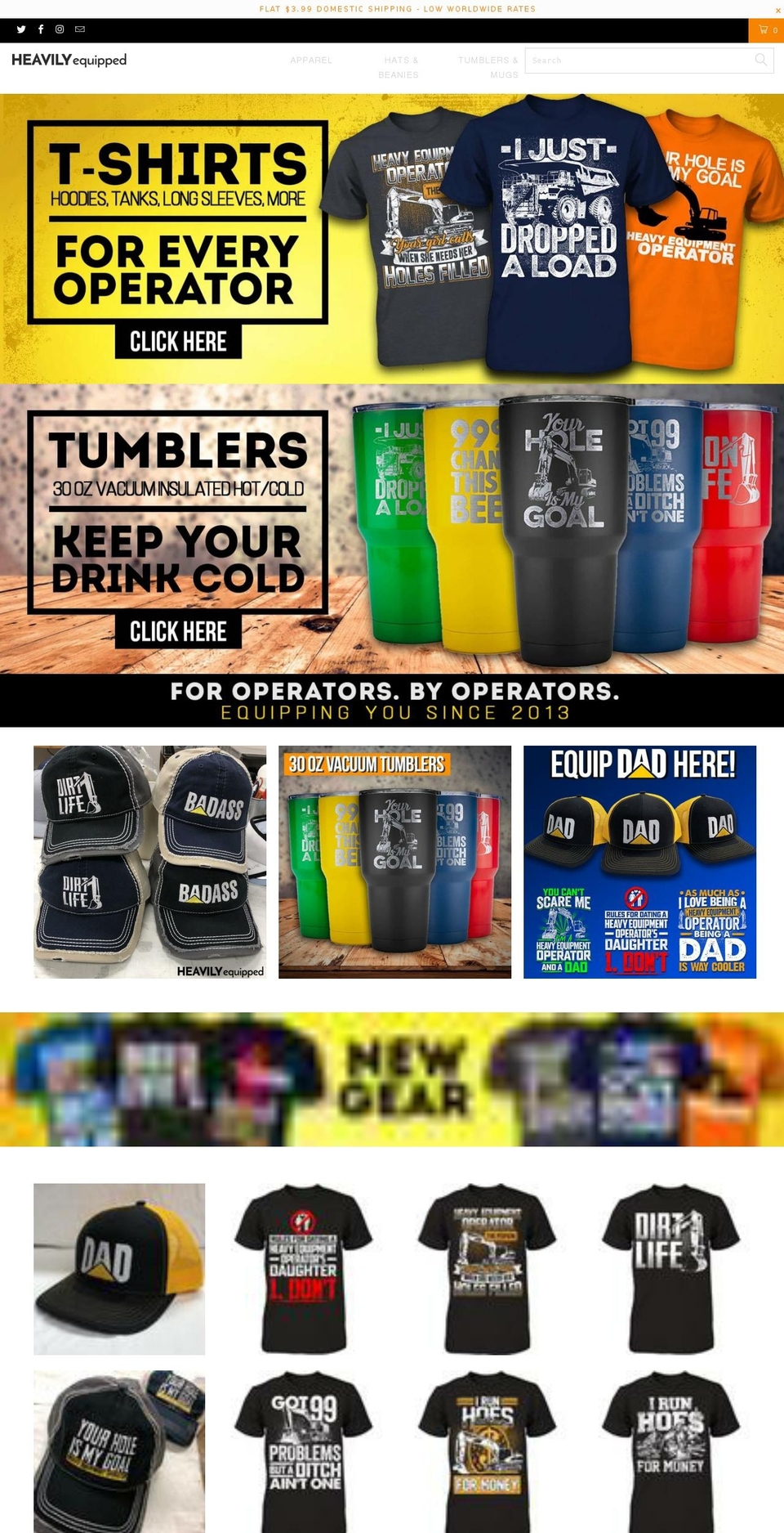 heavilyequipped.com shopify website screenshot