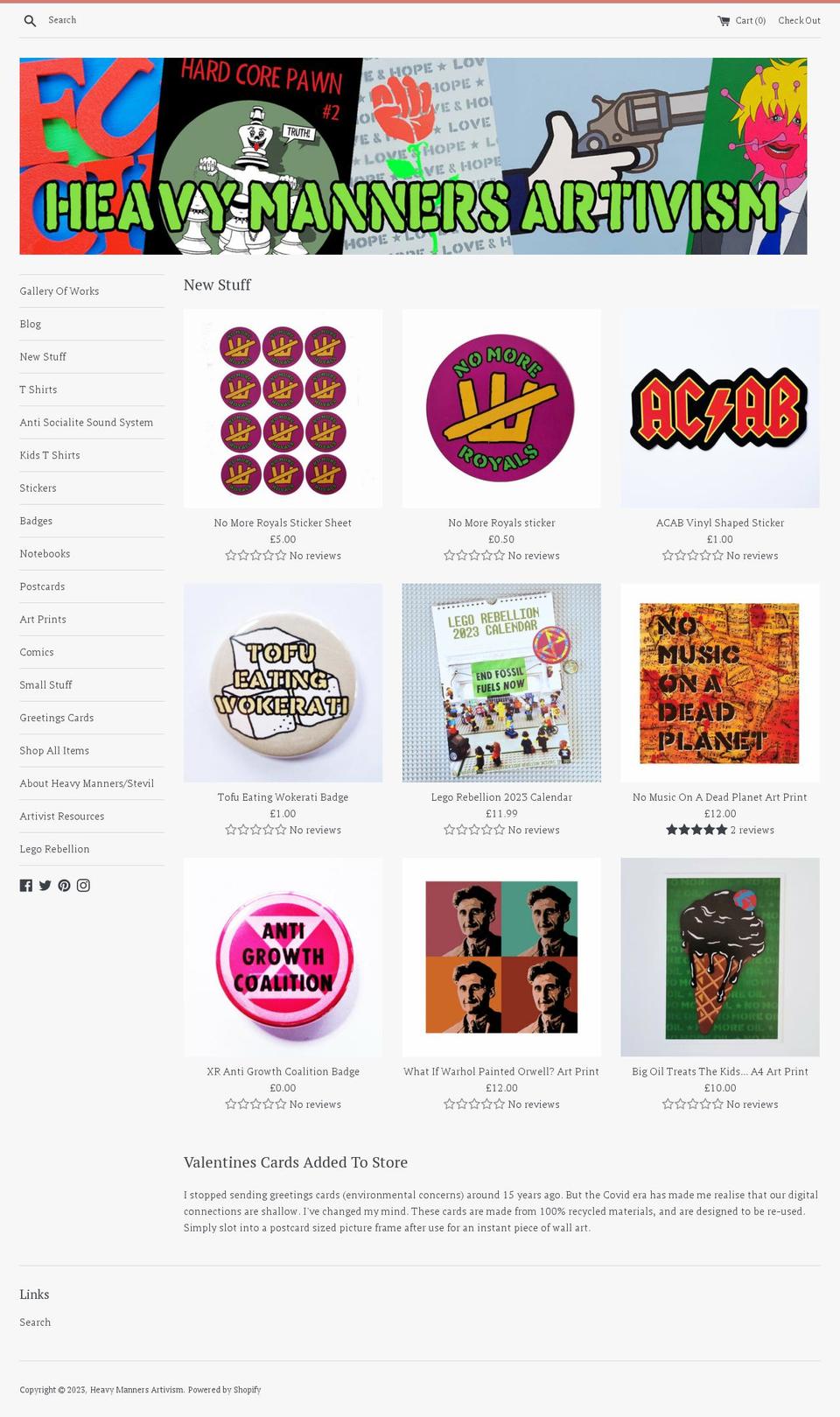 heavy-manners.co.uk shopify website screenshot