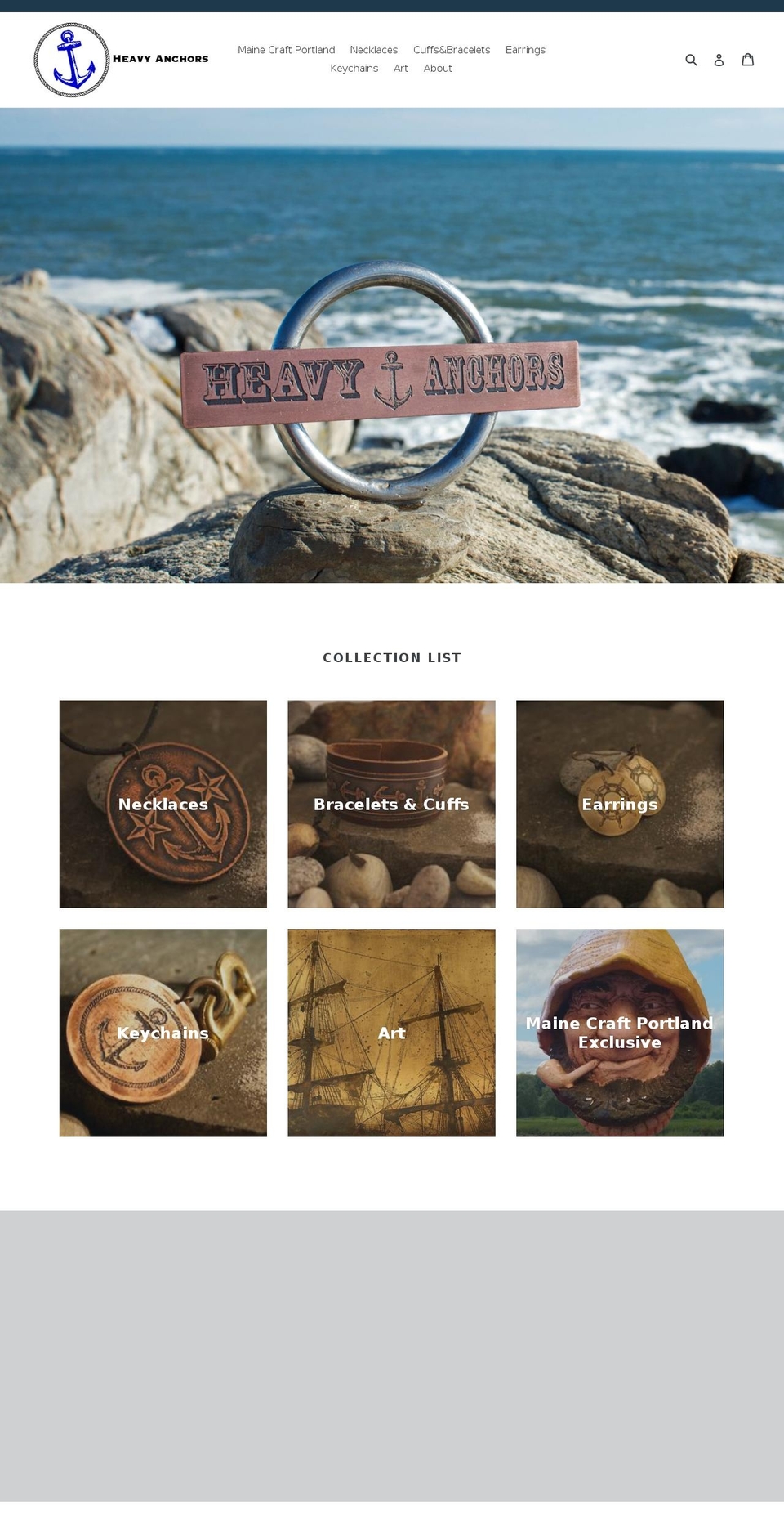 heavyanchors.com — Shopify storefront screenshot