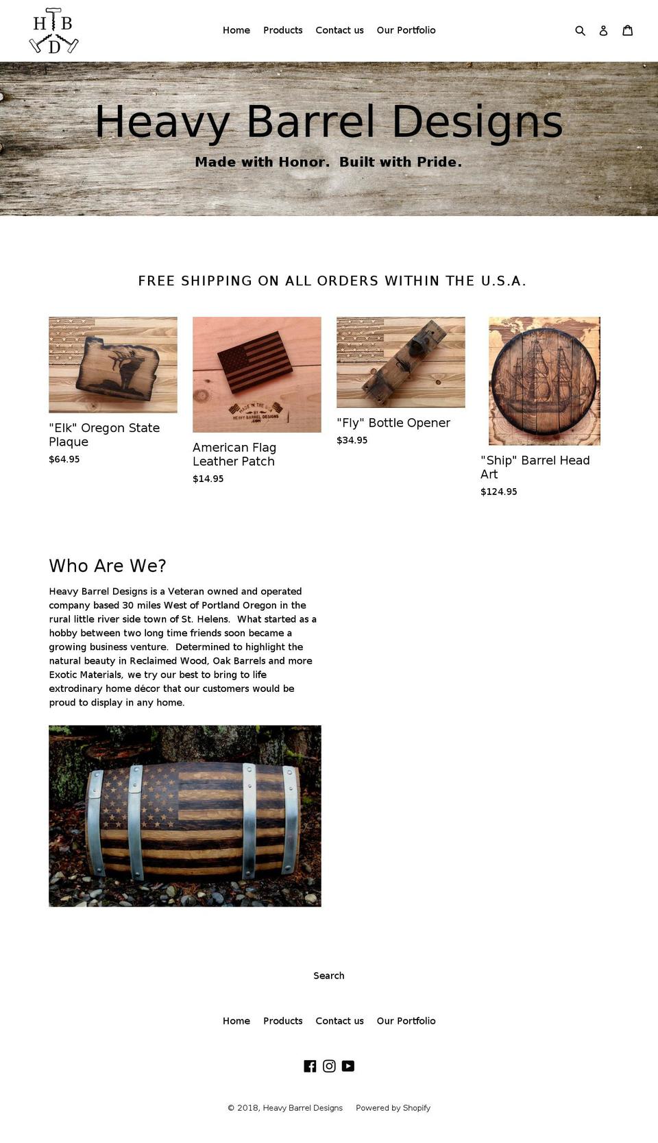 heavybarreldesigns.com shopify website screenshot