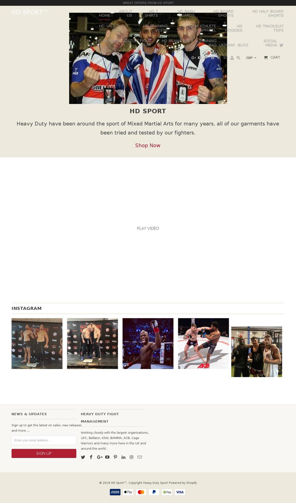 heavydutysport.com — Shopify storefront screenshot