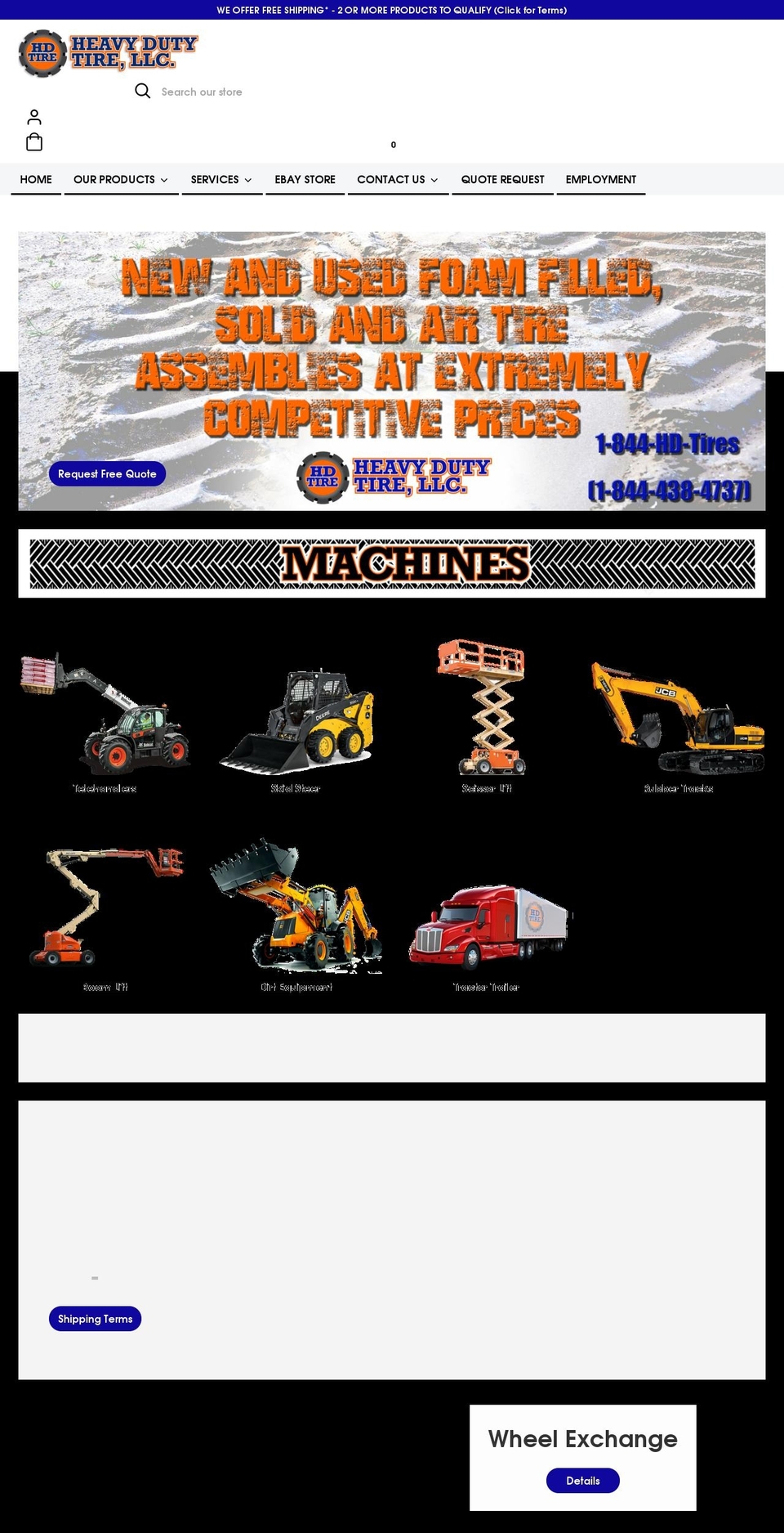 heavydutytires.com shopify website screenshot