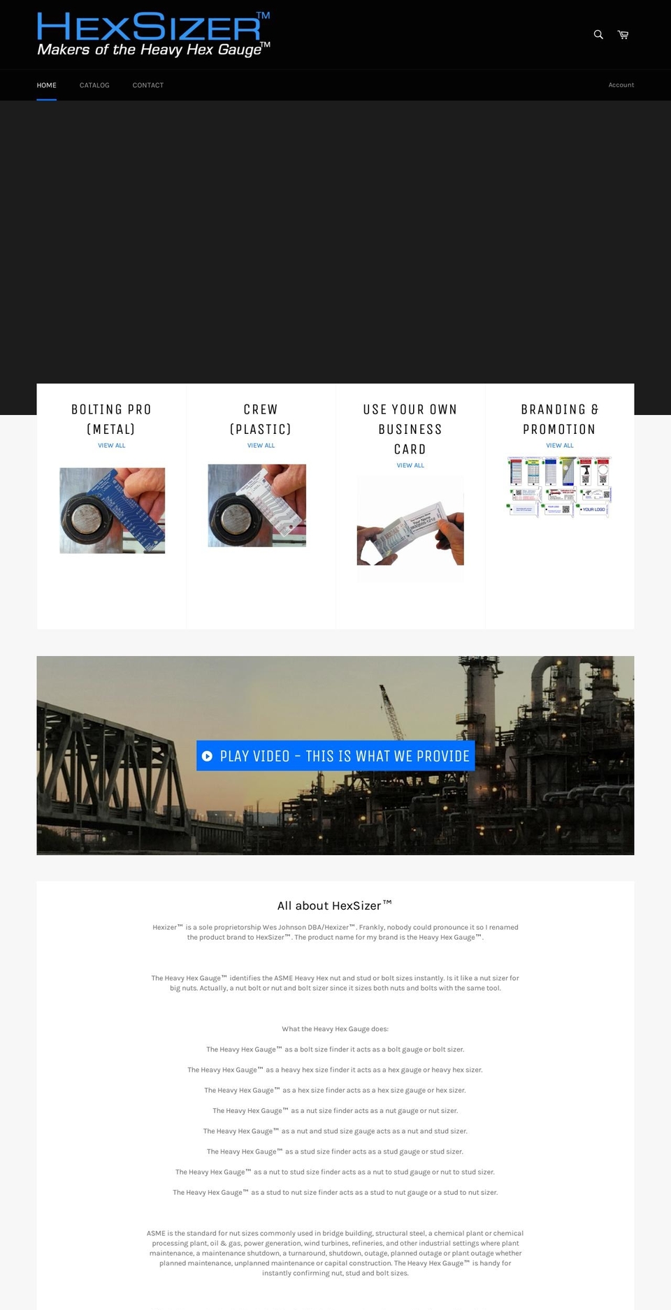 heavyhexsizefinder.com — Shopify storefront screenshot