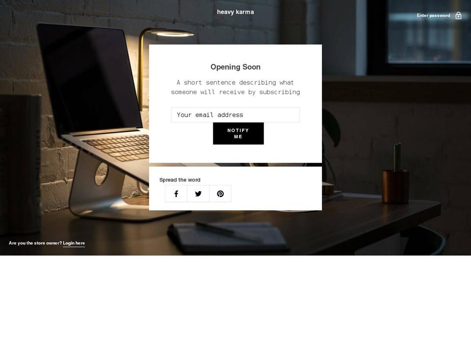 heavykarma.com shopify website screenshot