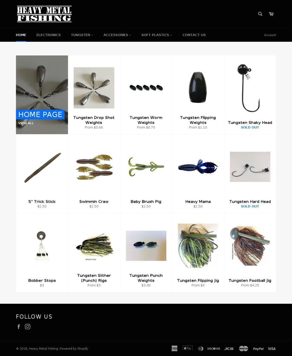 heavymetalfishing.com shopify website screenshot