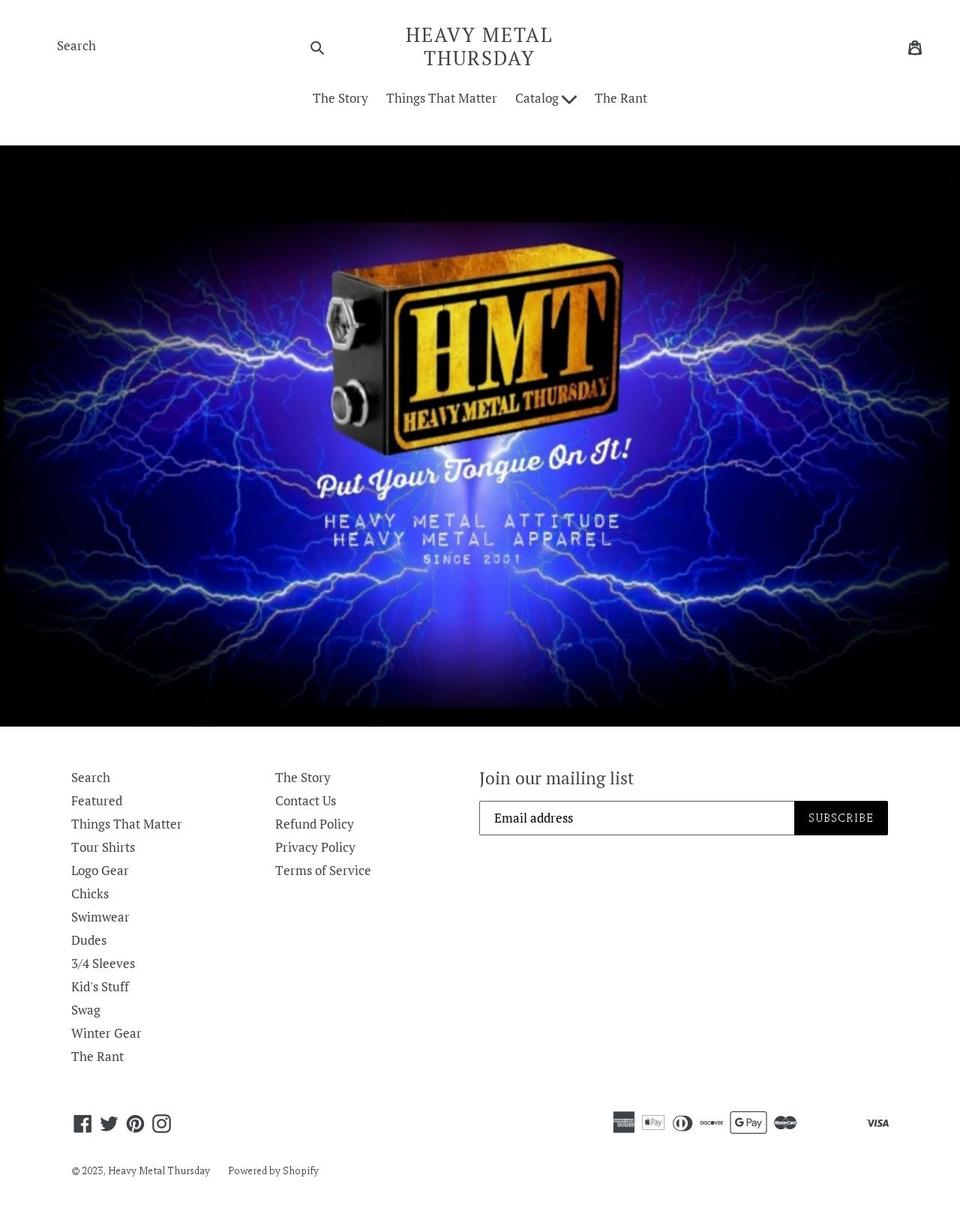 heavymetalthursday.com — Shopify storefront screenshot