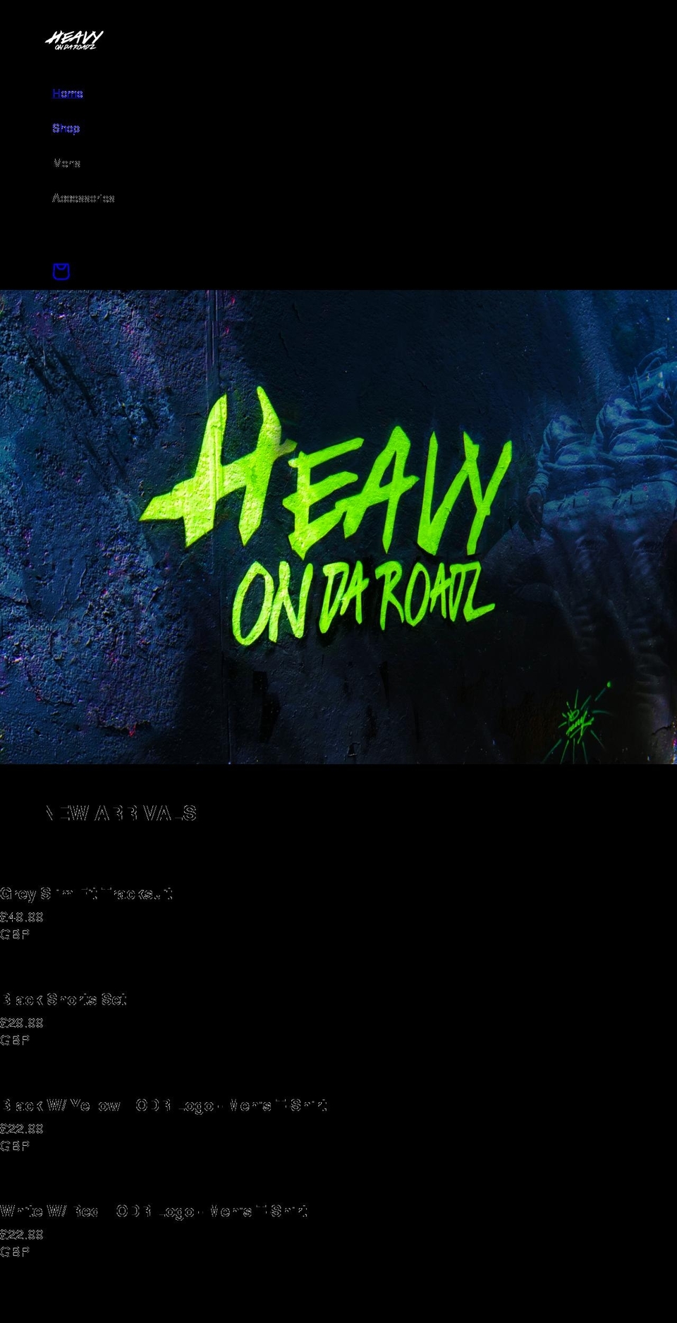 heavyondaroadz.com — Shopify storefront screenshot