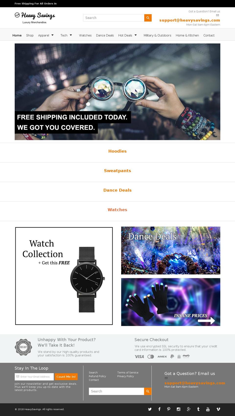 heavysavings.com — Shopify storefront screenshot