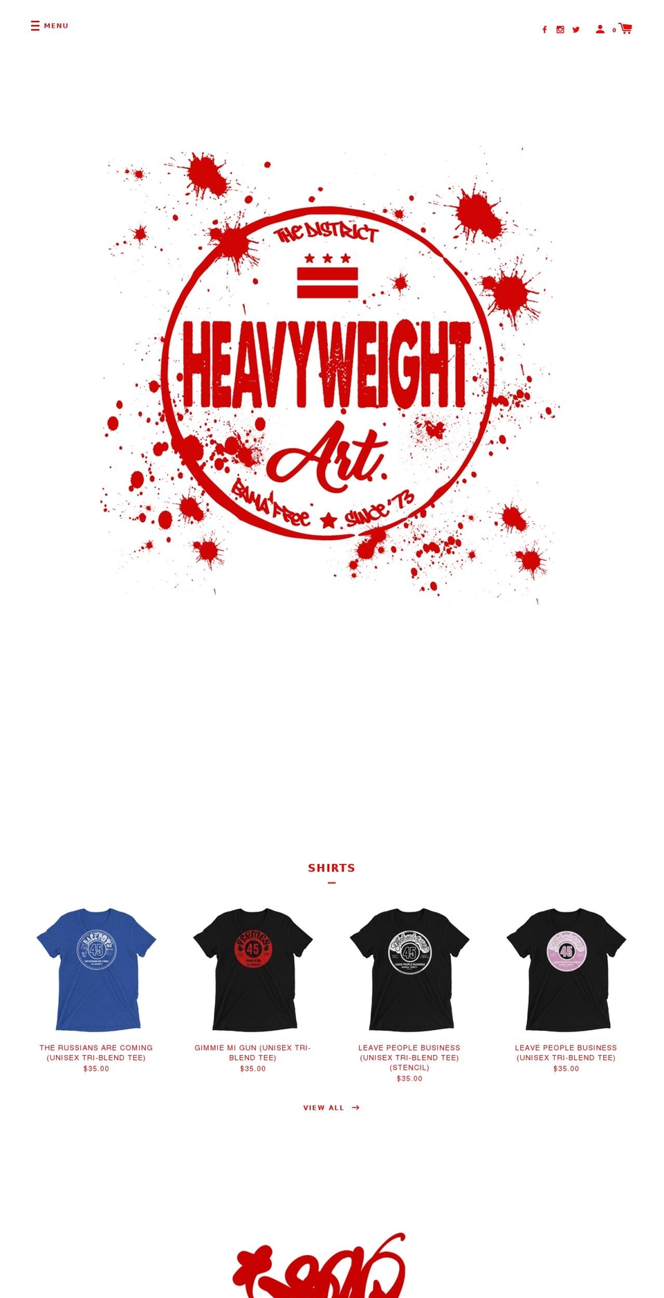 heavyweightart.com shopify website screenshot