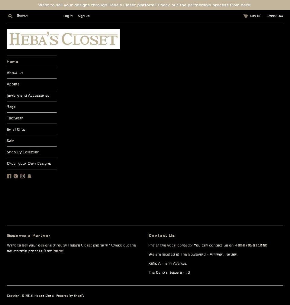 hebas-closet.com shopify website screenshot