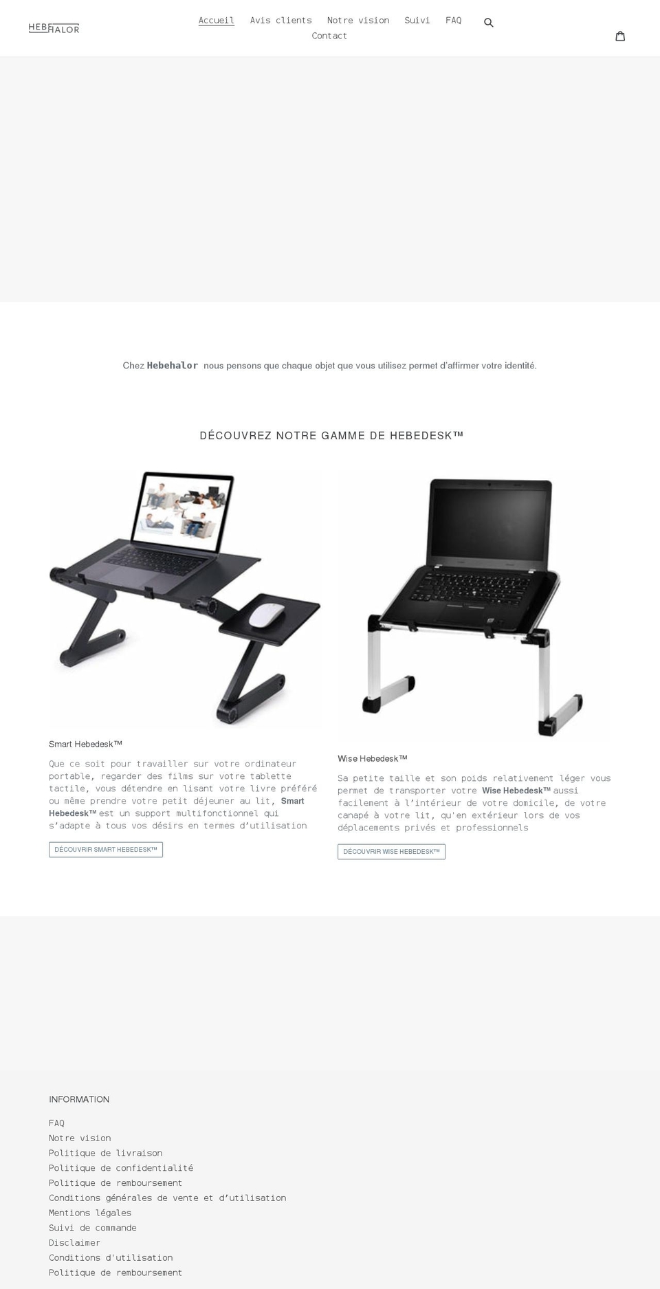 hebehalor.com shopify website screenshot