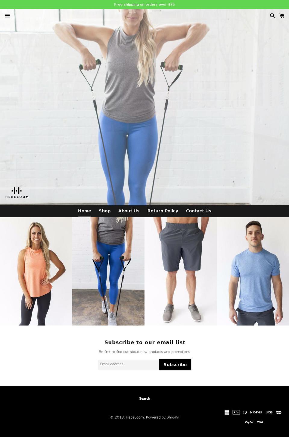 hebeloom.com — Shopify storefront screenshot