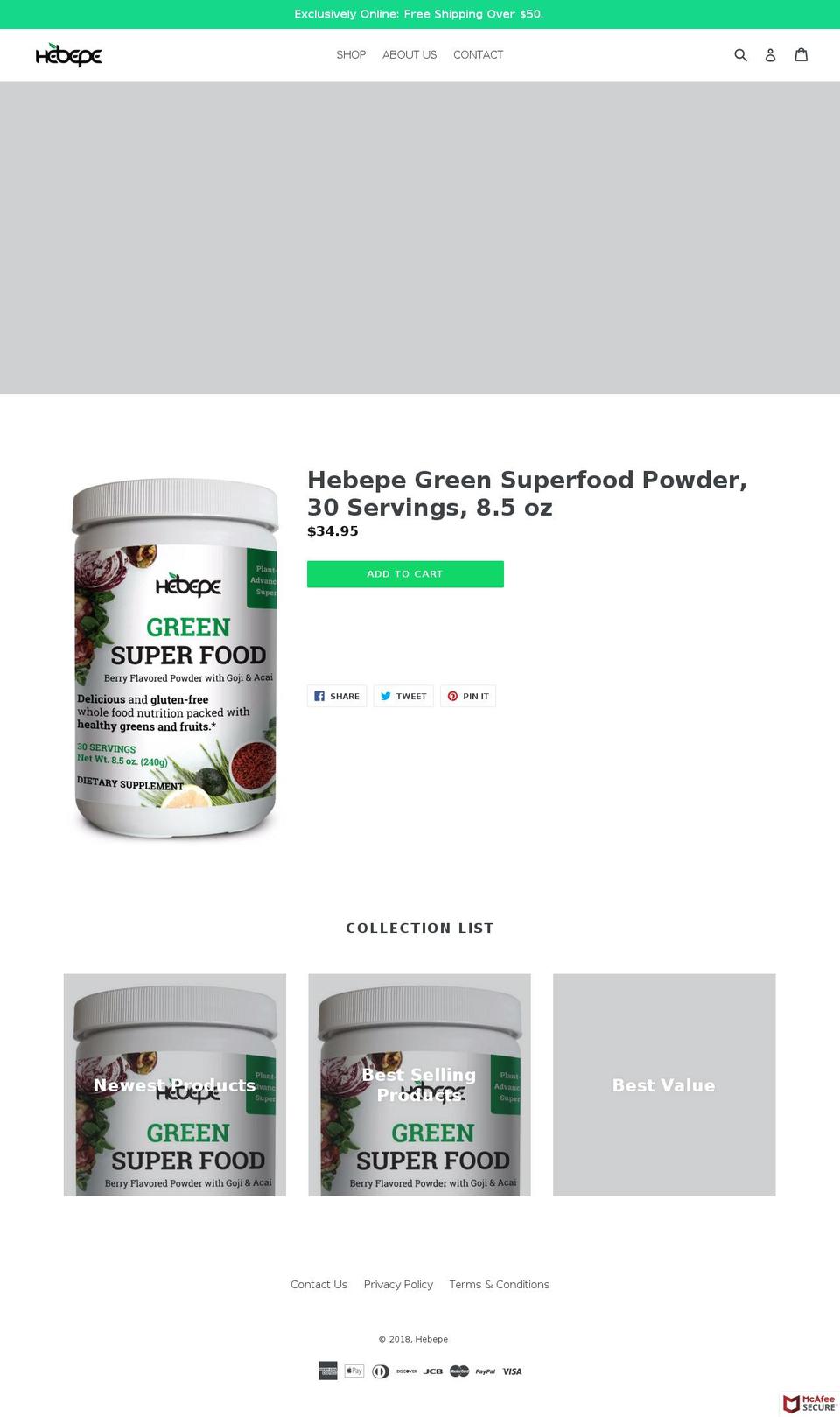 hebepe.com — Shopify storefront screenshot