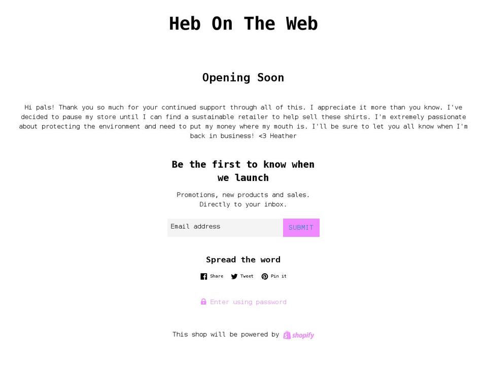 hebontheweb.com shopify website screenshot