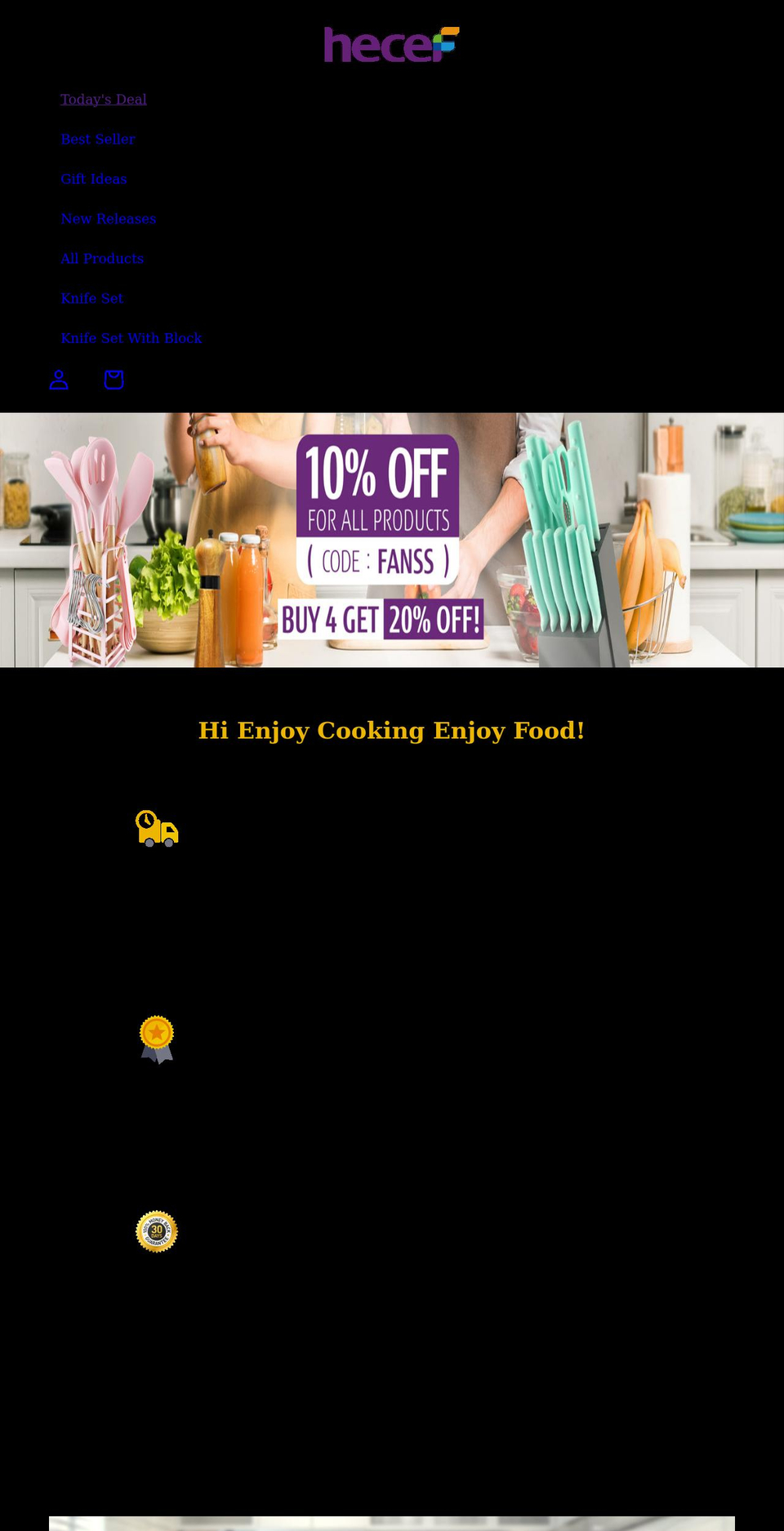 hecef.com shopify website screenshot
