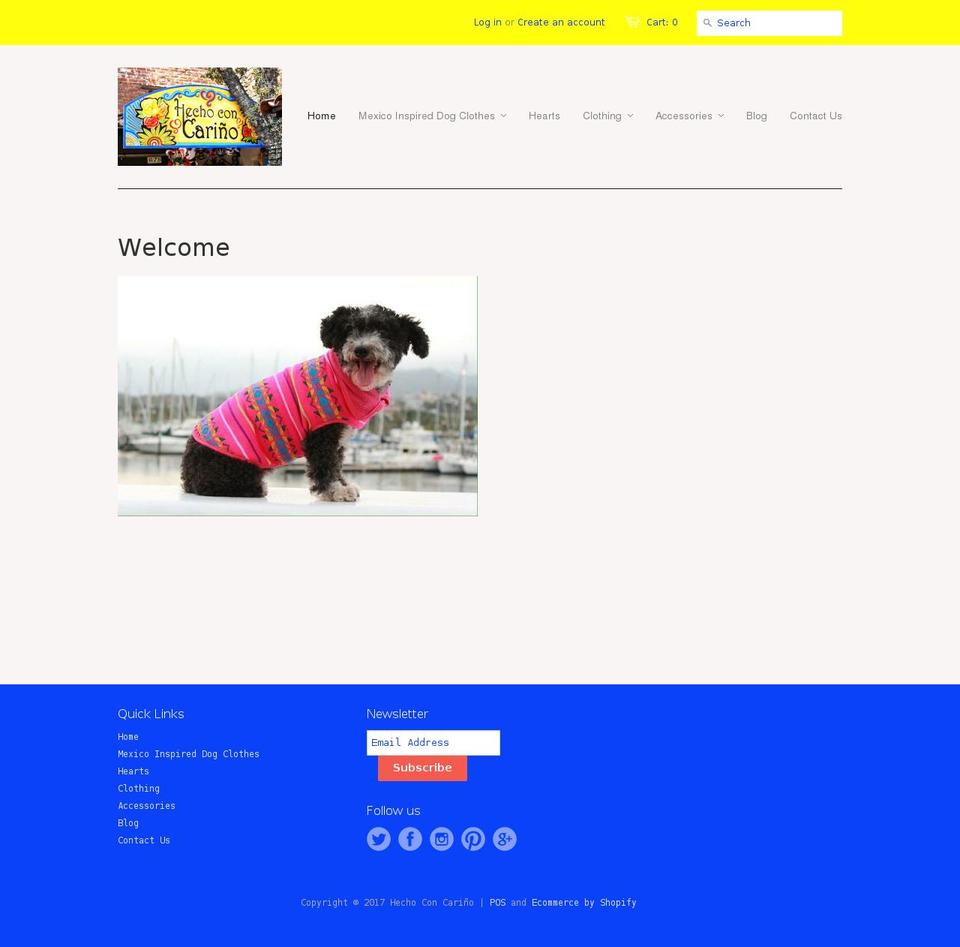 hechoconcarino.com shopify website screenshot