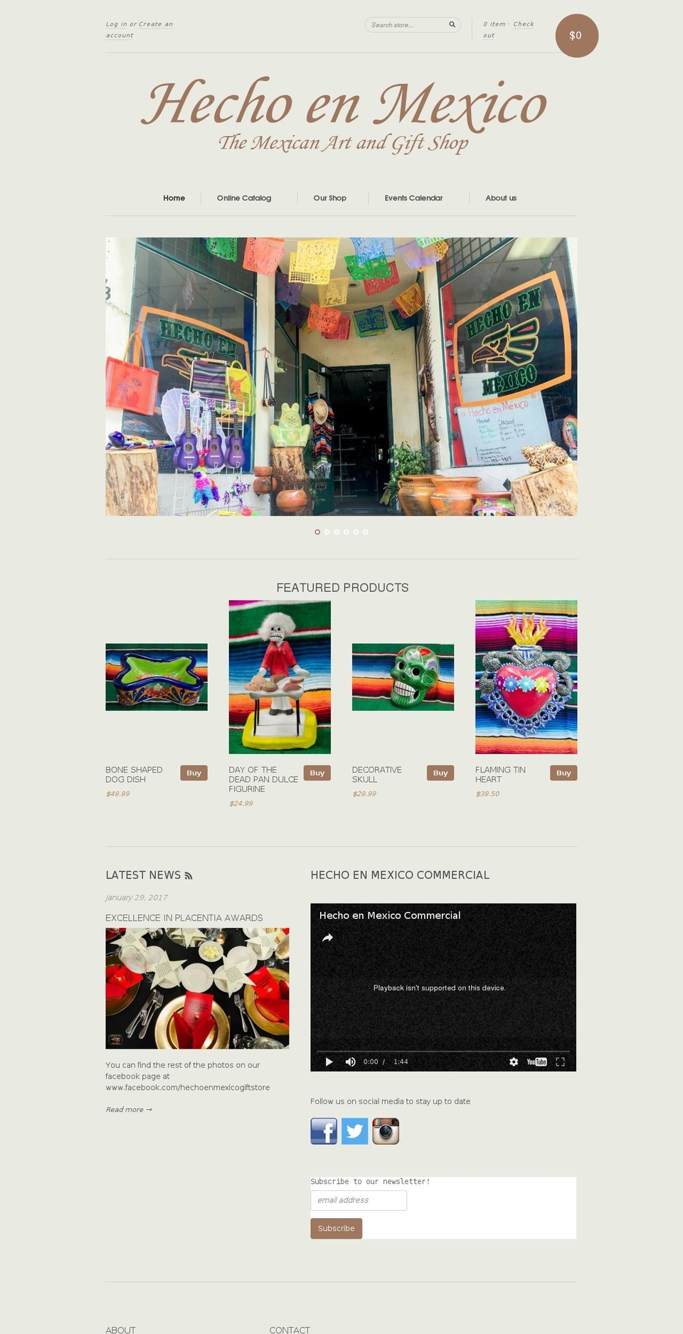 hechoenmexico-giftstore.com shopify website screenshot