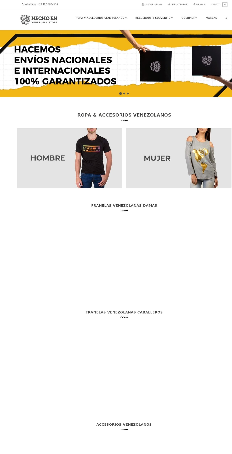 hechoenvenezuela.store shopify website screenshot