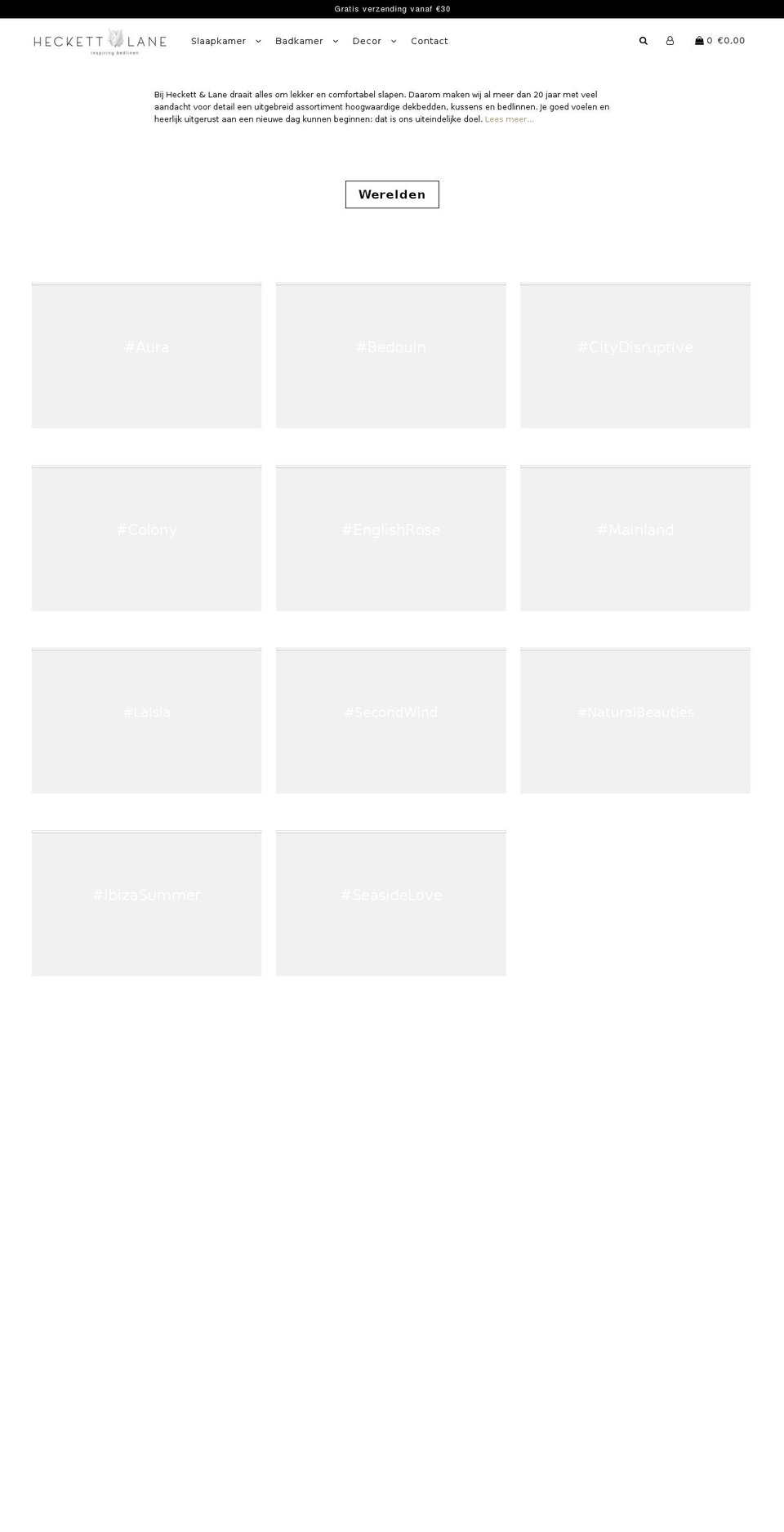 heckettlane.com shopify website screenshot