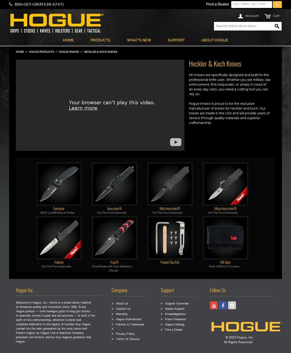 heckler-kochknives.com — Shopify storefront screenshot