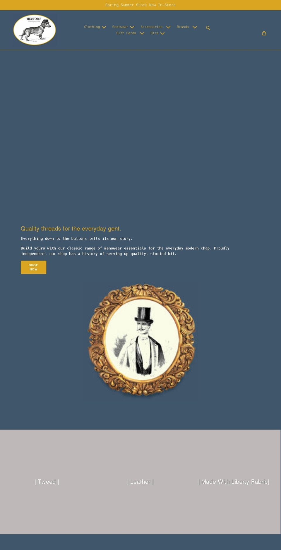 hectorsclothing.com shopify website screenshot