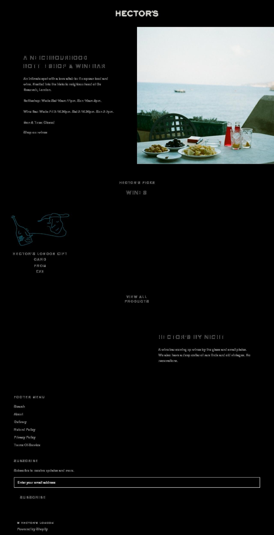 hectorslondon.co.uk shopify website screenshot