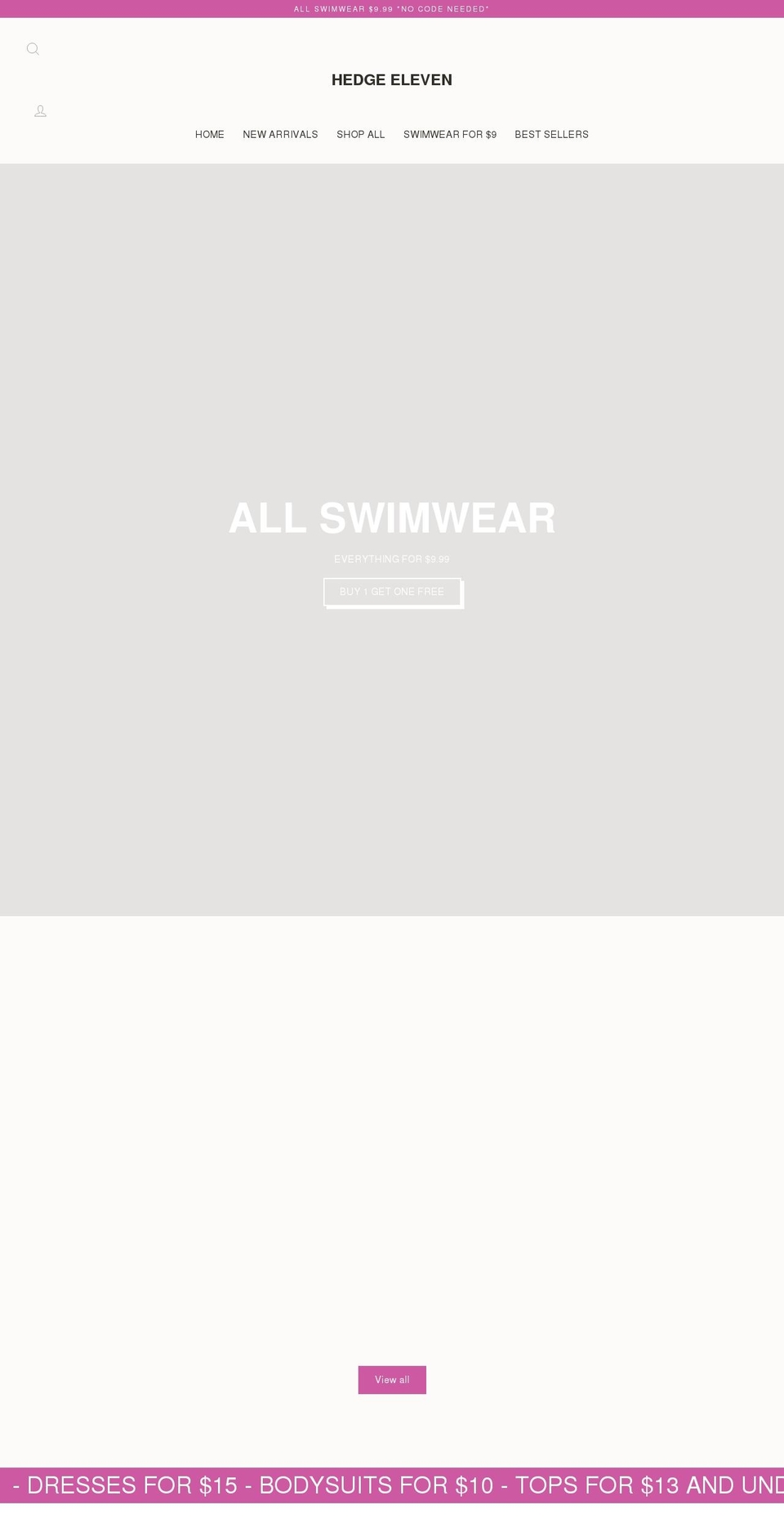 hedge-eleven.com shopify website screenshot