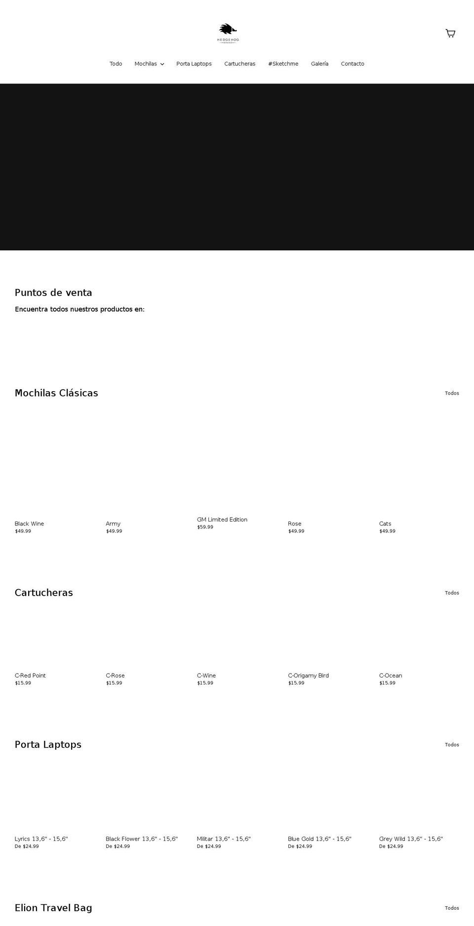 hedgehogbrand.com — Shopify storefront screenshot