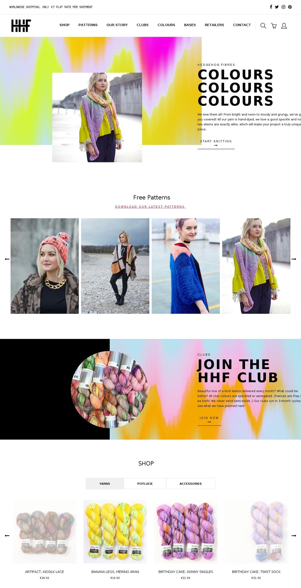 hedgehogfibers.com — Shopify storefront screenshot