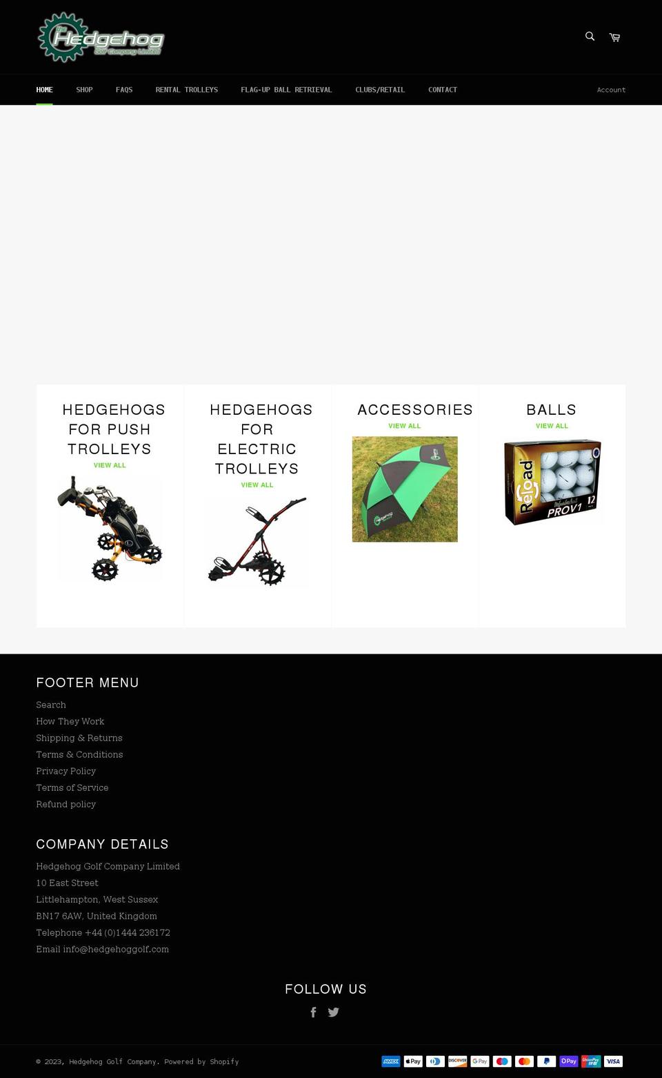 hedgehoggolf.com shopify website screenshot