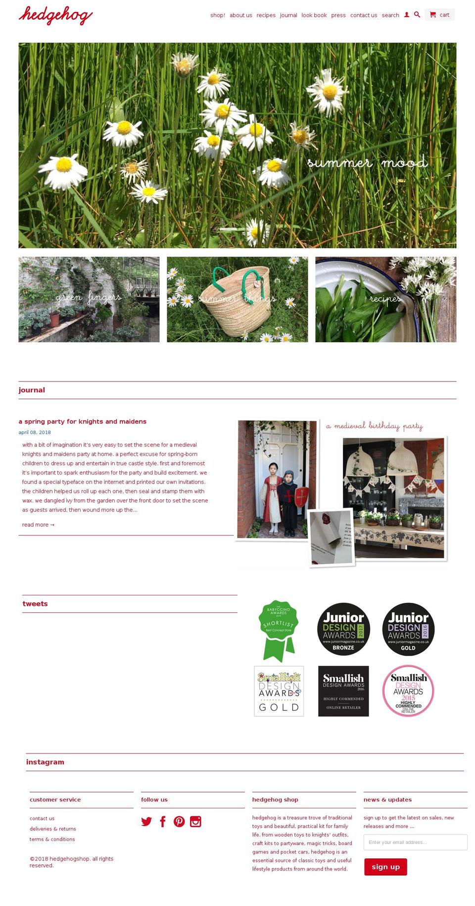 hedgehogroundtheworld.com — Shopify storefront screenshot