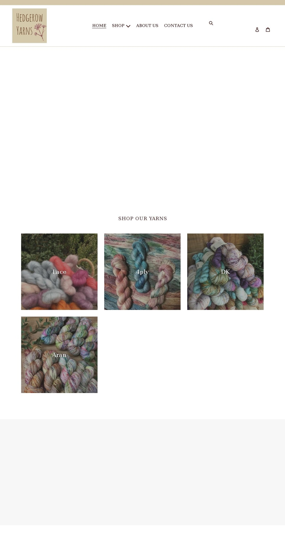hedgerowyarns.co.uk shopify website screenshot